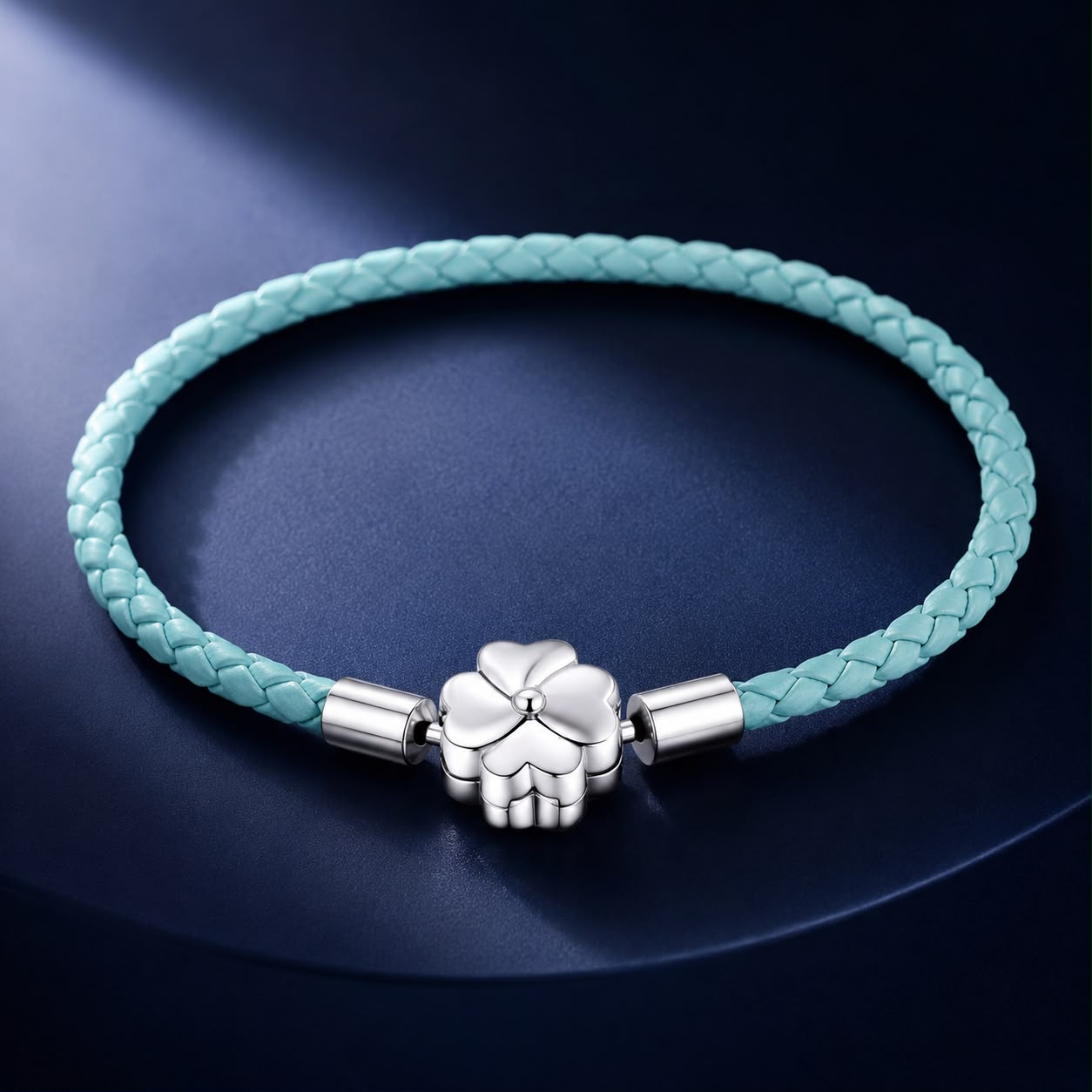 925 Sterling Silver and Leather 17cm Bracelet