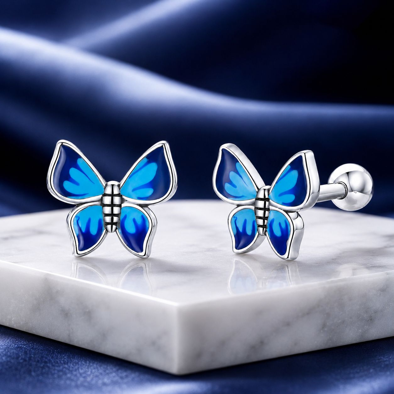 S925 Sterling Silver Enamel Oxidized Earrings for Women