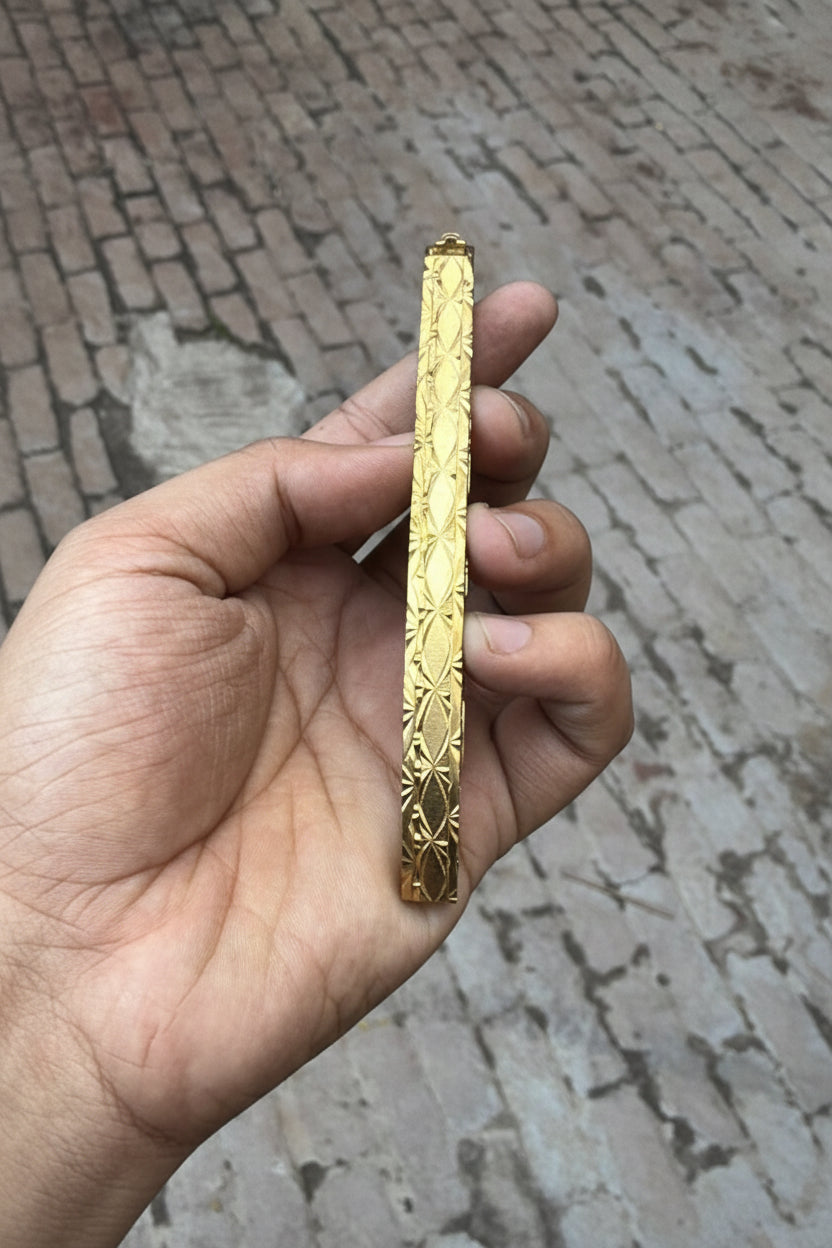 Calligraphy Engraved Brass Folder Knife 10" Handmade Damascus Blade