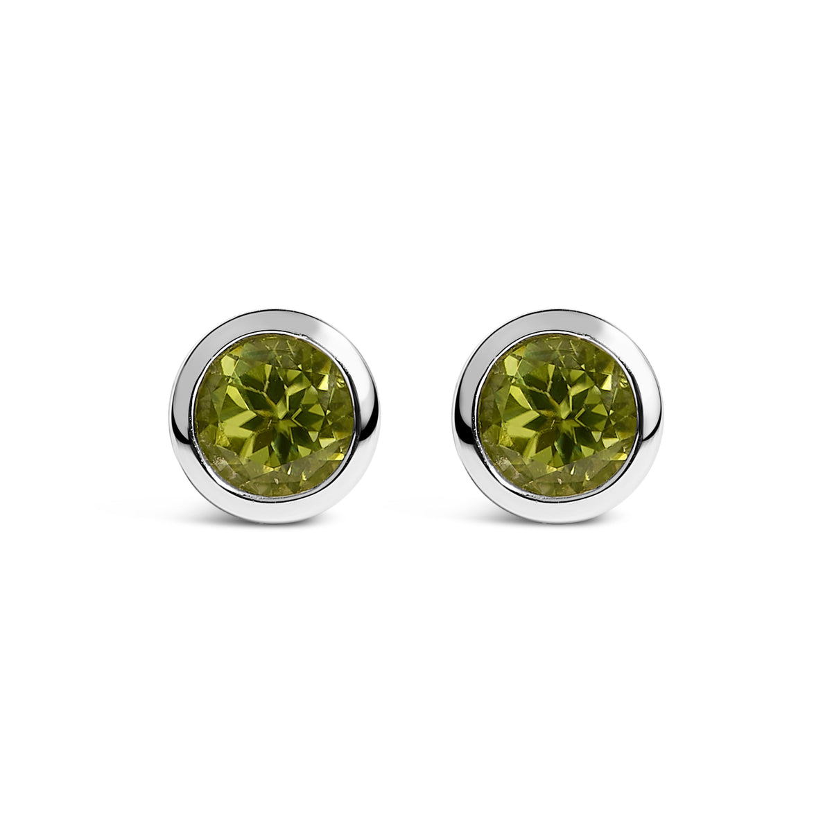 .925 Sterling Silver 6MM Bezel Set Created Purple Amethyst Solitaire Stud Earrings