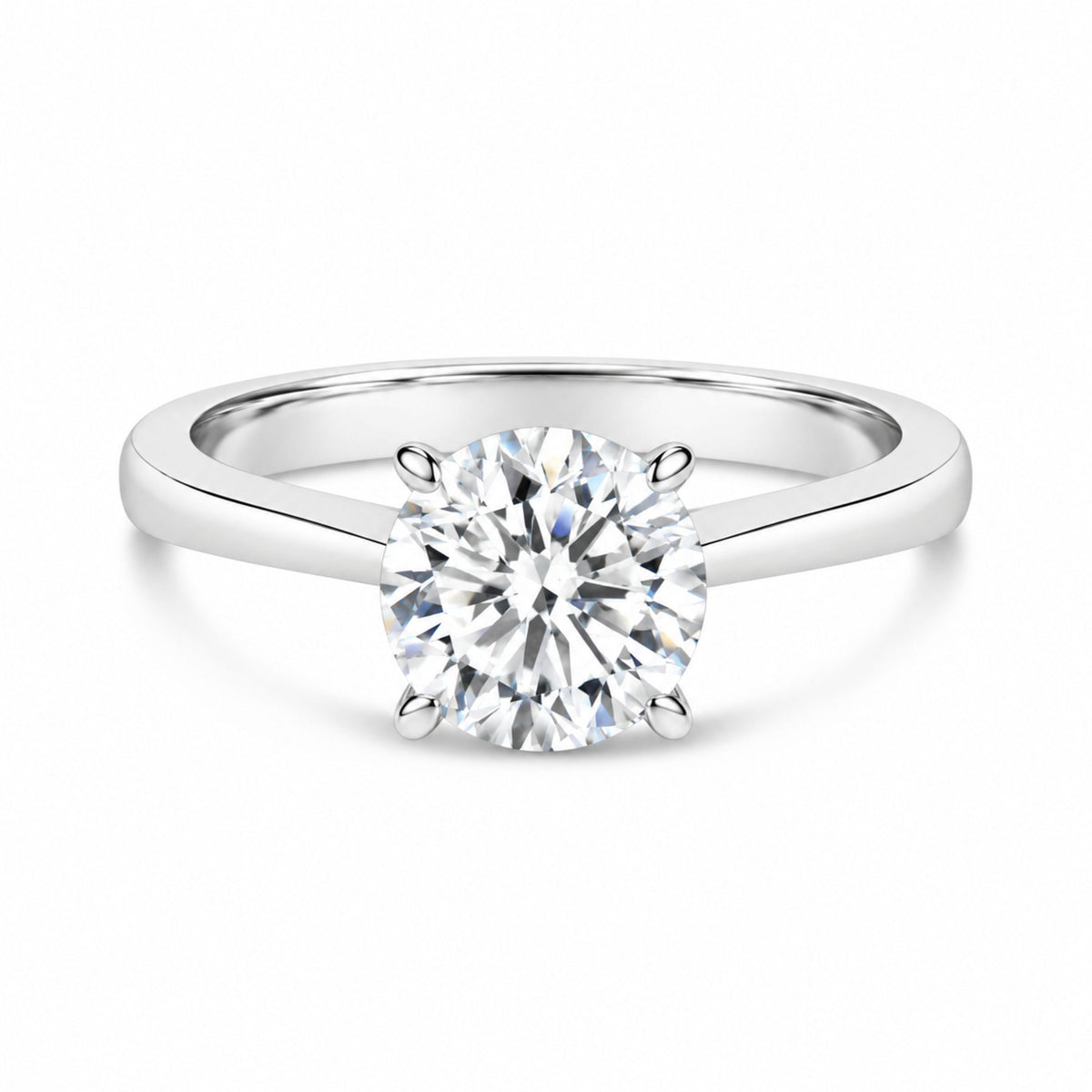 IGI Certified 14K White Gold 2.0 Cttw Round Lab Grown Diamond Solitaire Engagement Ring