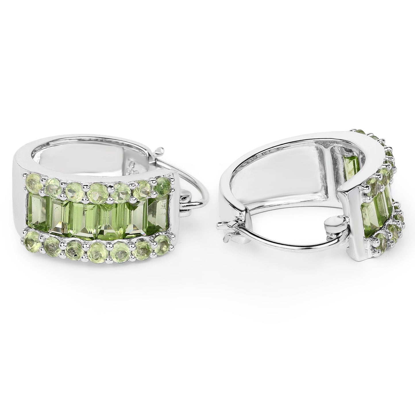 4.96 Carat Genuine Peridot .925 Sterling Silver Earrings