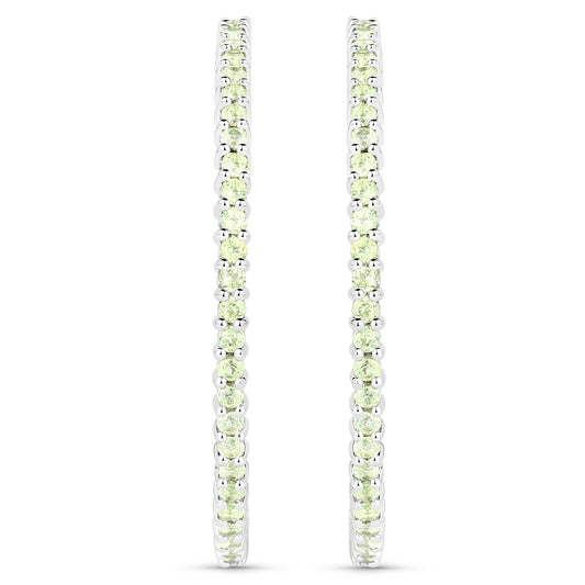 3.50 Carat Genuine Peridot .925 Sterling Silver Earrings