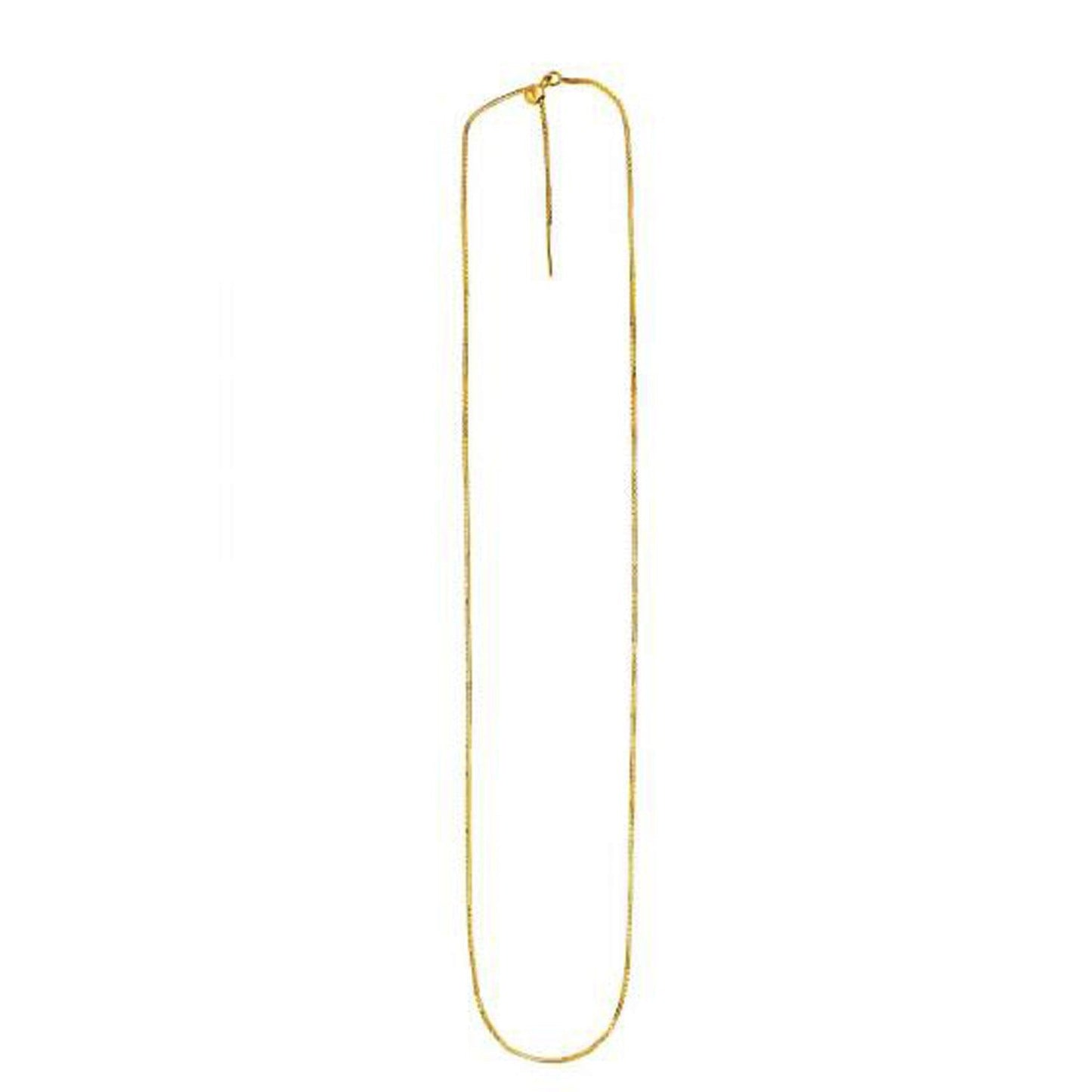 Endless Adjustable Box Chain in 14k Yellow Gold (0.95 mm)