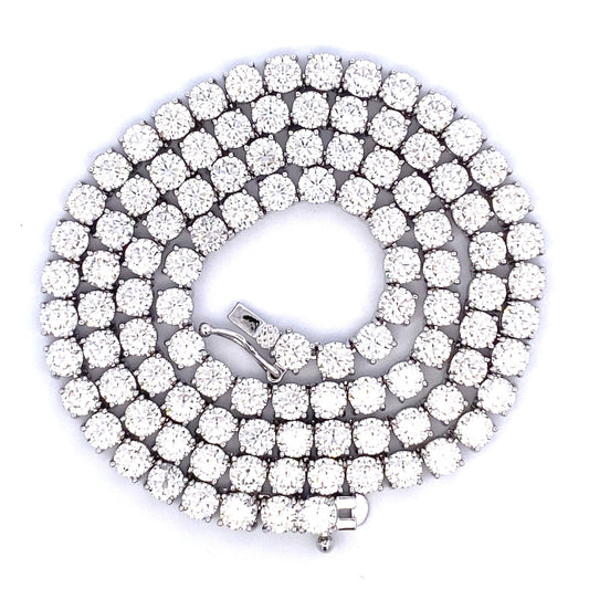 45.00ct Moissanite Tennis Necklace Sterling Silver