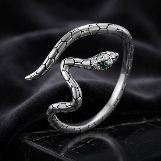 925 Sterling Silver Pavé Setting CZ Oxidized Silver Ring for Women