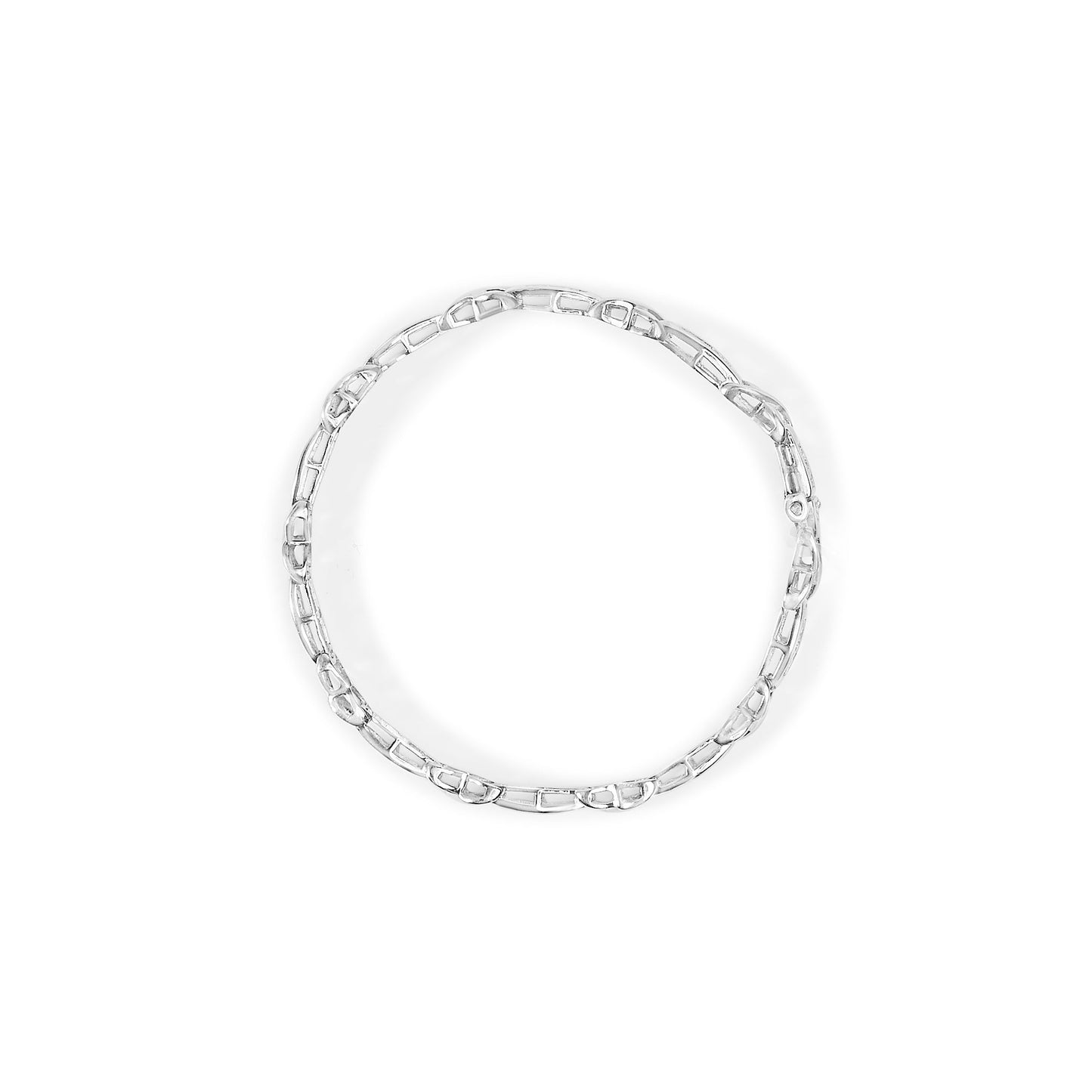 14K White Gold 1.0 Cttw Invisible-Set Princess Diamond Tennis Bracelet (H-I Color, SI1-SI2 Clarity) - 7"