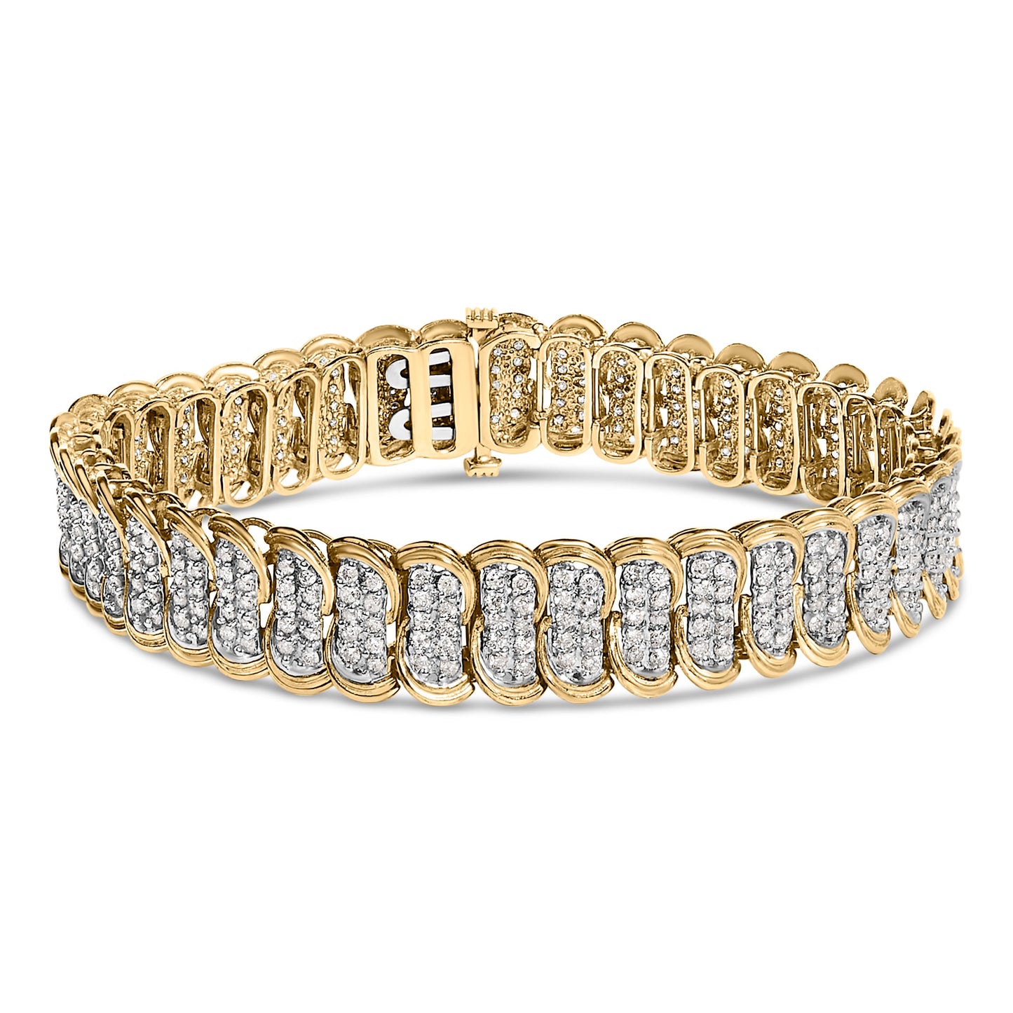 10K Yellow Gold 4.0 Cttw Diamond S-Link Bracelet