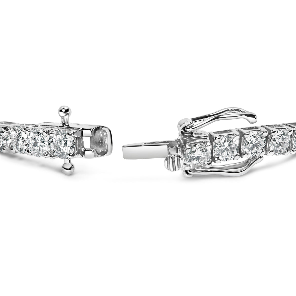 14K White Gold 2.00 Cttw Lab-Grown Round Diamond Four-Prong Tennis Bracelet