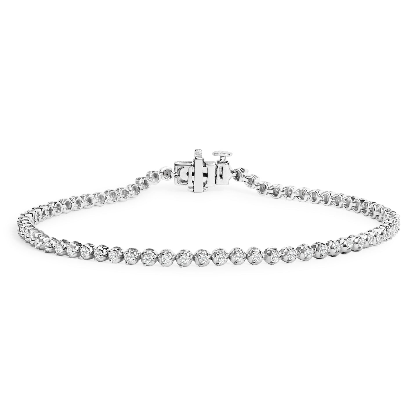 925 Sterling Silver 1.0 Cttw Diamond Tennis Bracelet