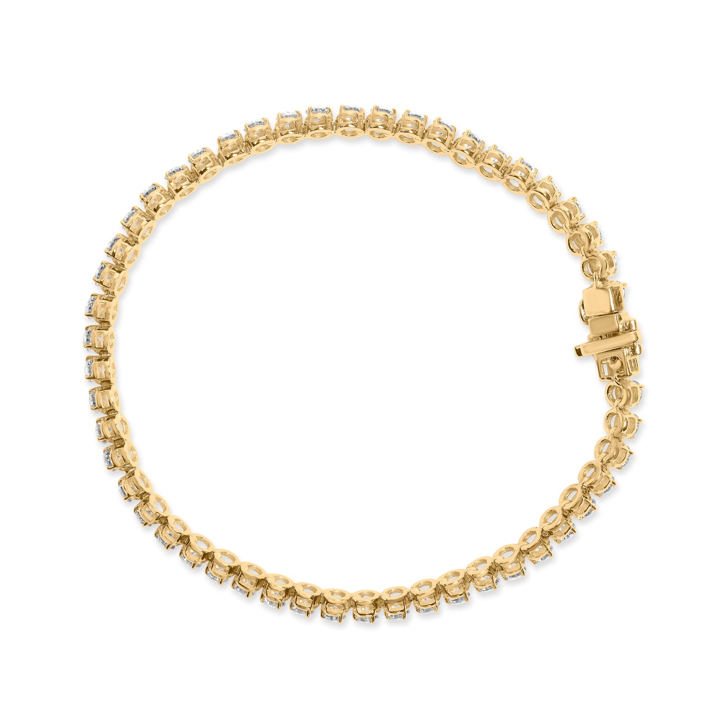 10K Yellow Gold 4.0 Cttw Lab Grown Diamond Tennis Bracelet
