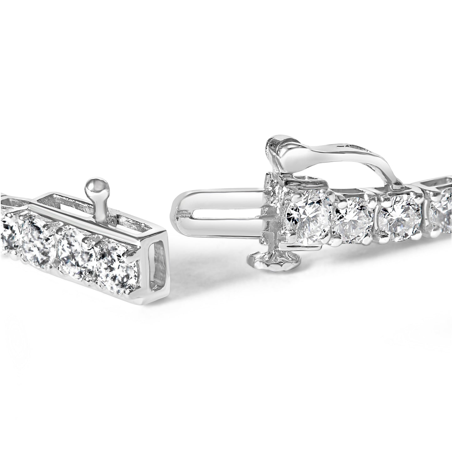 10K White Gold 6.00 Cttw Classic Natural Diamond Tennis Bracelet