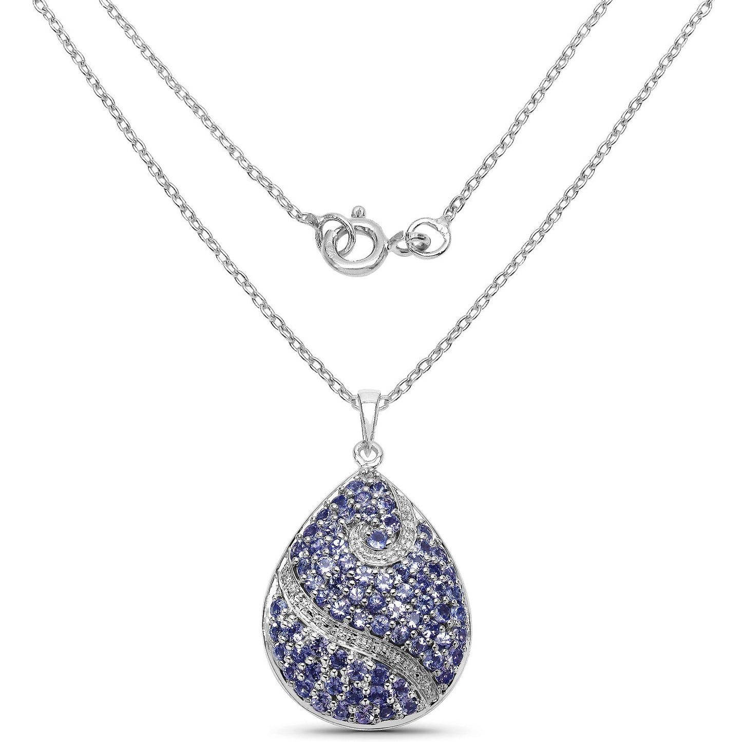 4.72 Carat Genuine Tanzanite .925 Sterling Silver Pendant