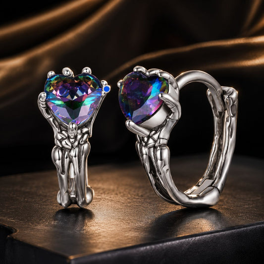 925 Sterling Silver Earrings with Transparent Glass for Women