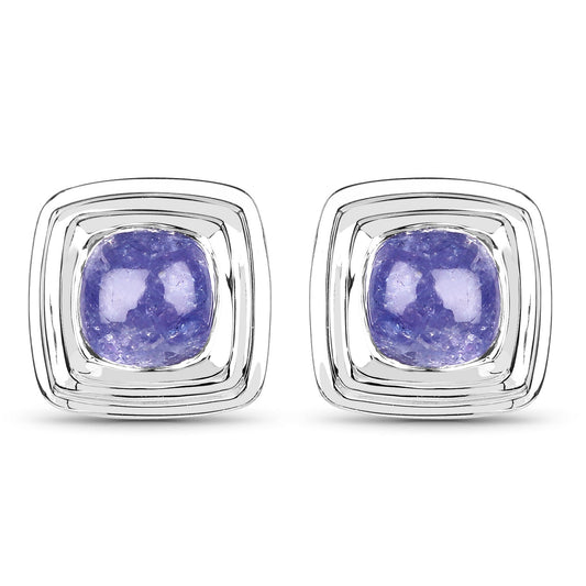 4.74 Carat Genuine Tanzanite .925 Sterling Silver Earrings