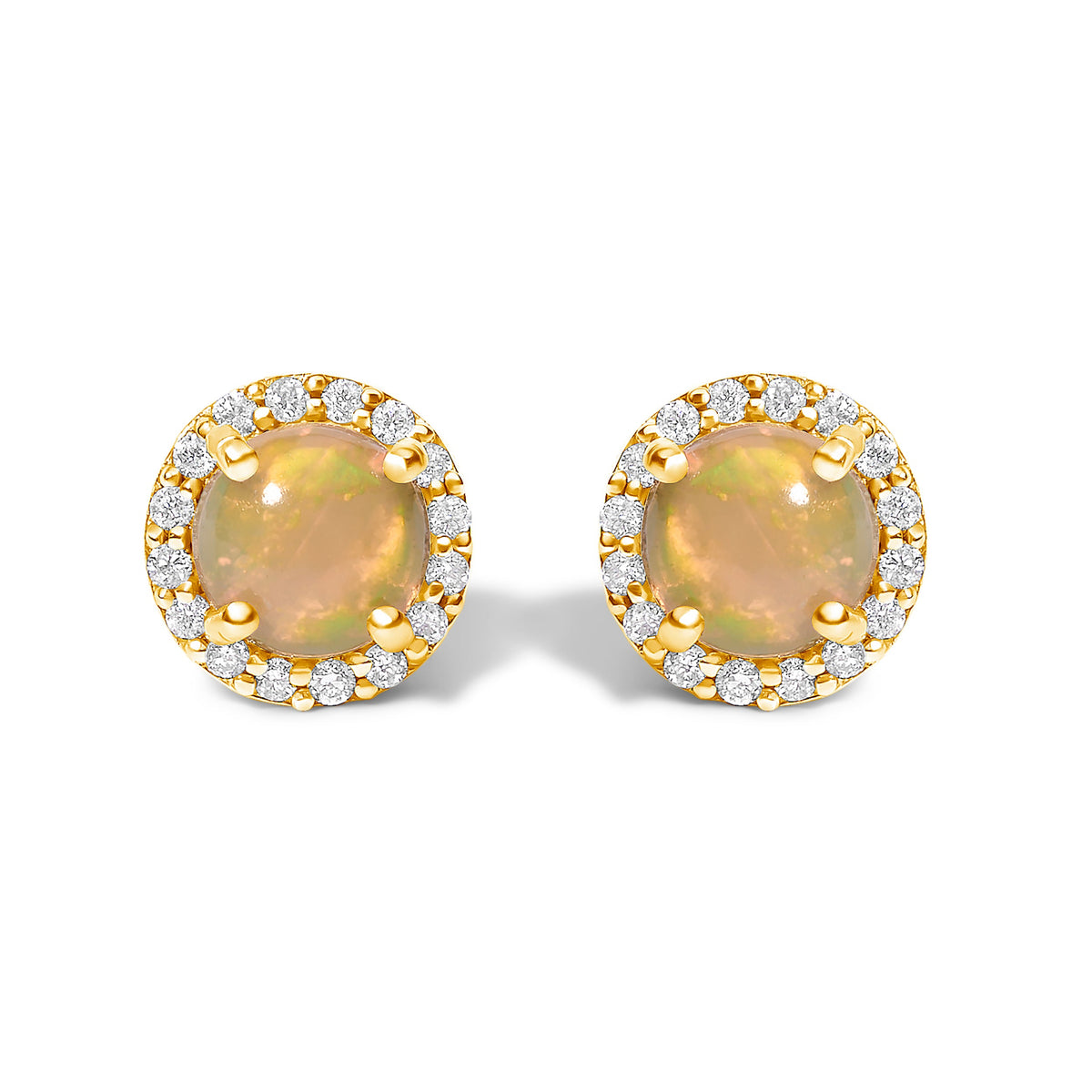 10K White Gold Purple Amethyst and 1/6 Cttw Diamond Halo Stud Earring