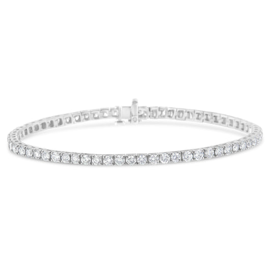 IGI Certified 5.0 Cttw Cut Diamond 14K White Gold Classic 7â€ Tennis Bracelet (H-I Color, I1-I2 Clarity)
