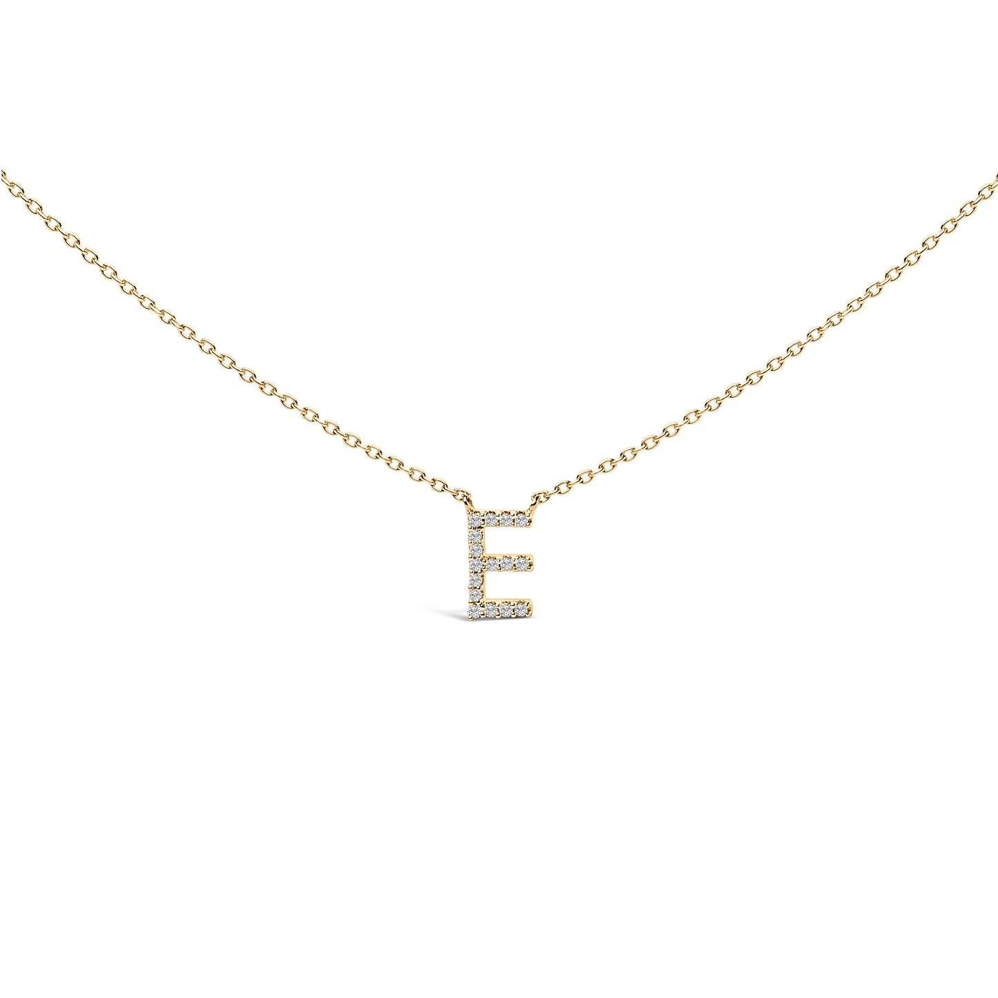 10K White Gold Diamond Accent "A" Block Initial Pendant Necklace