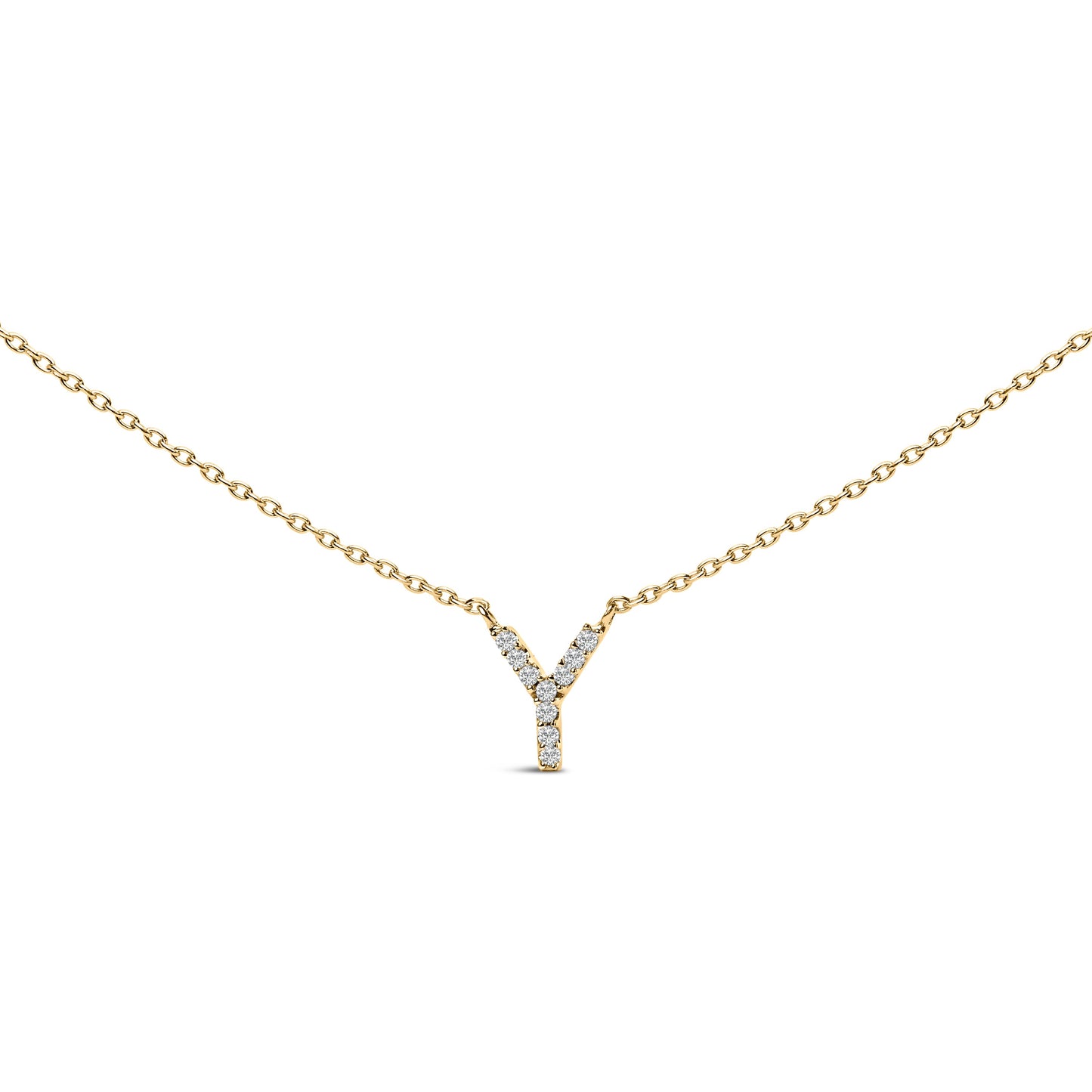 10K White Gold Diamond Accent "A" Block Initial Pendant Necklace