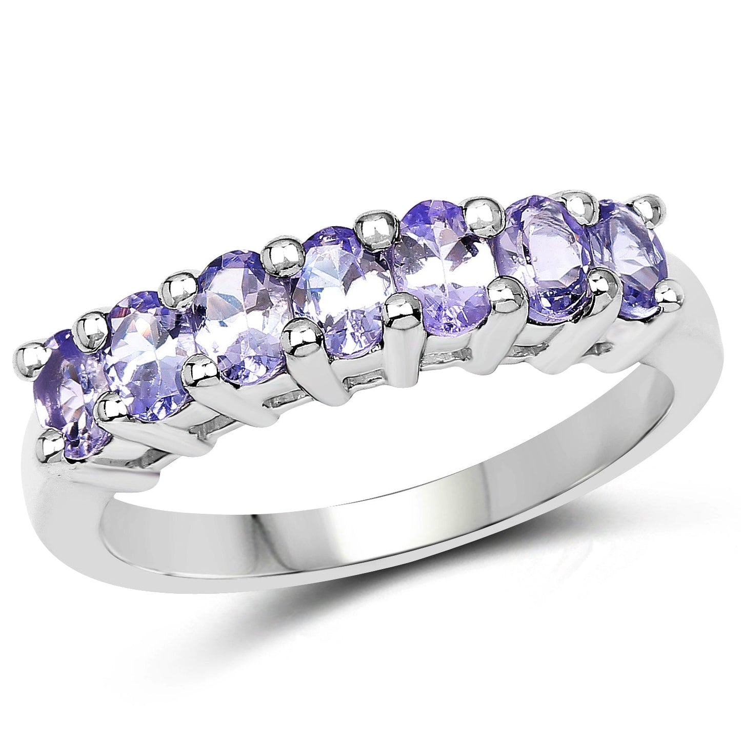 1.19 Carat Genuine Tanzanite .925 Sterling Silver Ring