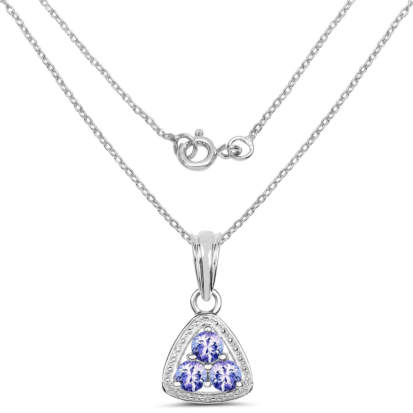 0.69 Carat Genuine Tanzanite .925 Sterling Silver Pendant