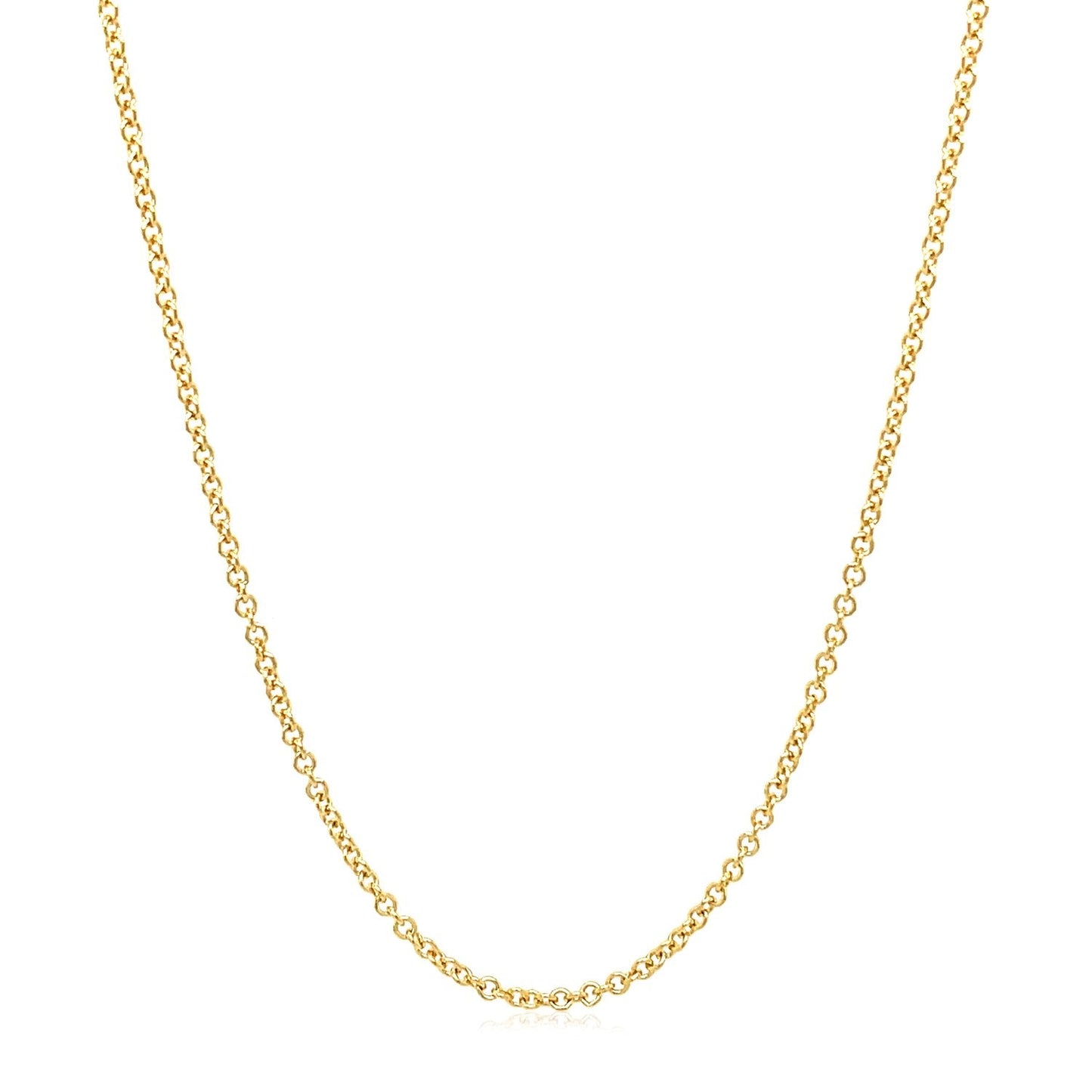 14k Yellow Gold Round Cable Link Chain 1.5mm
