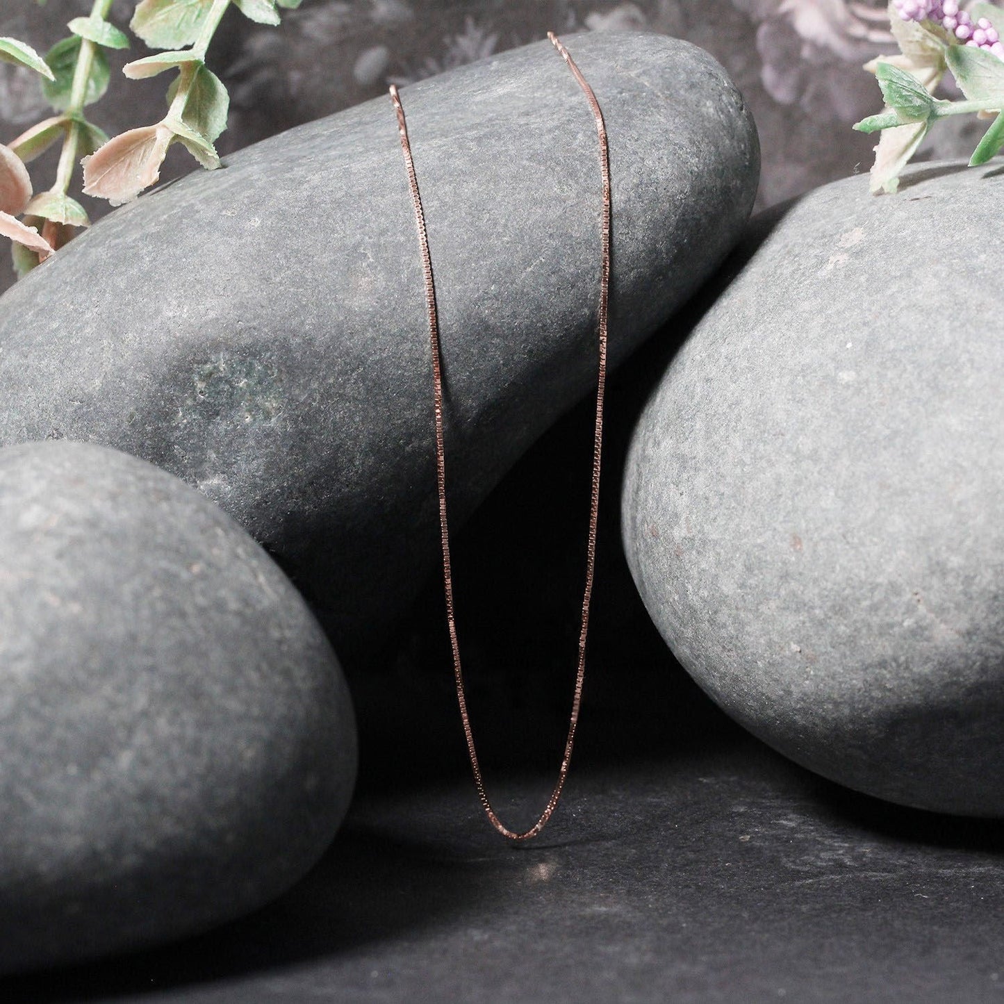 14k Rose Gold Classic Box Chain 0.6mm