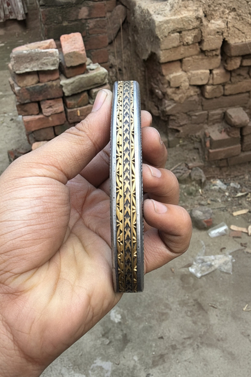 Obsidian Mosaic Folder Knife 8" Handmade Damascus Liner Lock