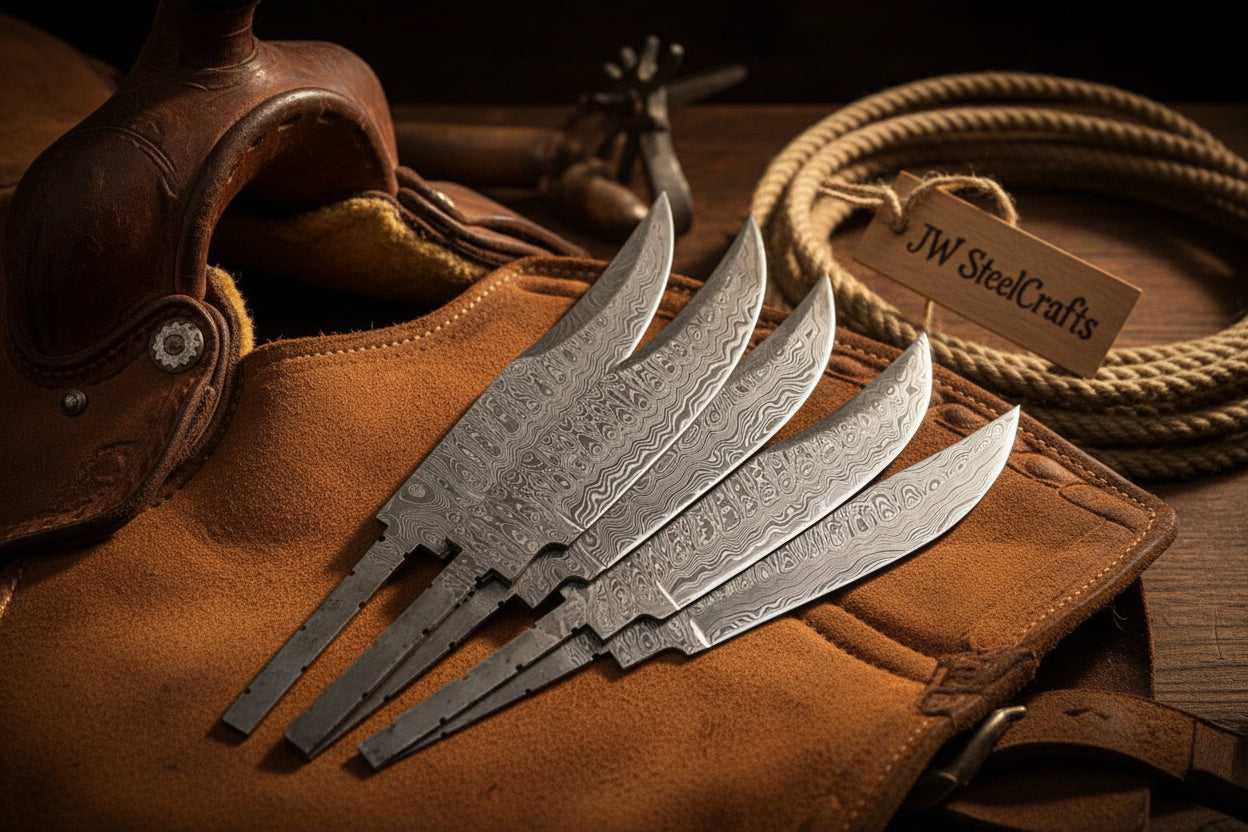Rangehand Blade Blank Set 9" Handmade Damascus Full Tang Blank