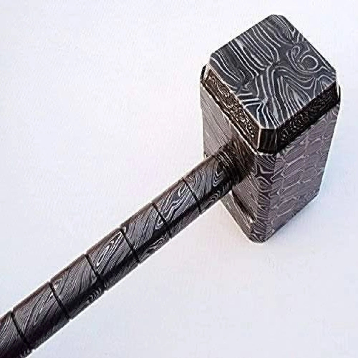 Asgard Forge Hammer 10" Handmade One-Piece Full Damascus Steel Blacksmith Hammer