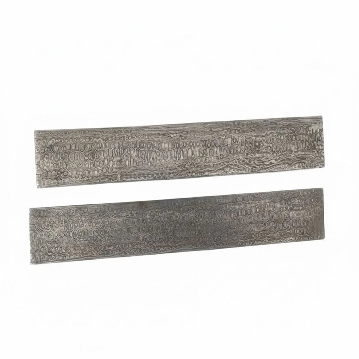 12 Inch Damascus Steel Billet Bar Pair 2 Inch Wide Pattern Welded Bladesmith Stock for Knife Making
