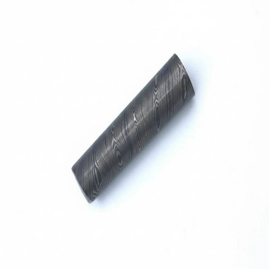 Onyx Damascus Rod 4" Damascus Steel Round Bar Rod 1-1/8 Diameter for Ring Making