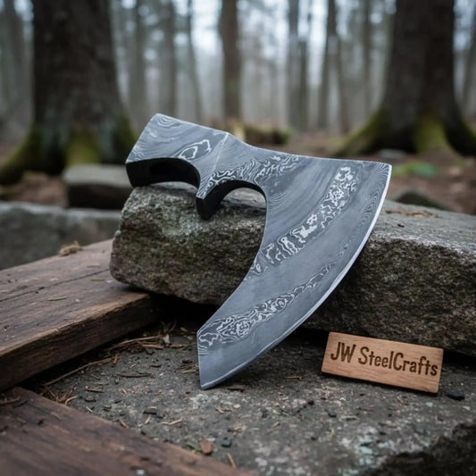 Stonebrand Damascus Viking Axe Handmade Forged 9" Head