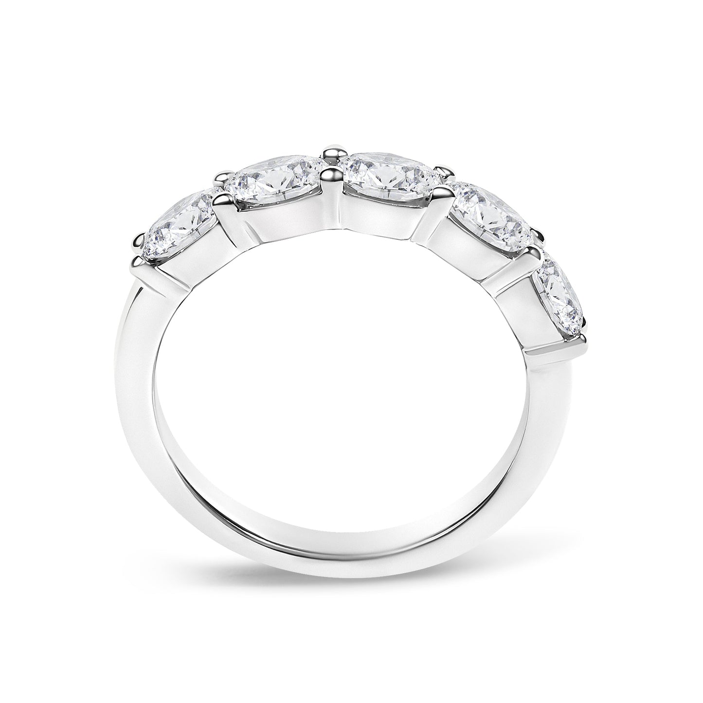 14K White Gold 1 1/4 Cttw Lab Grown Oval East West Band Ring