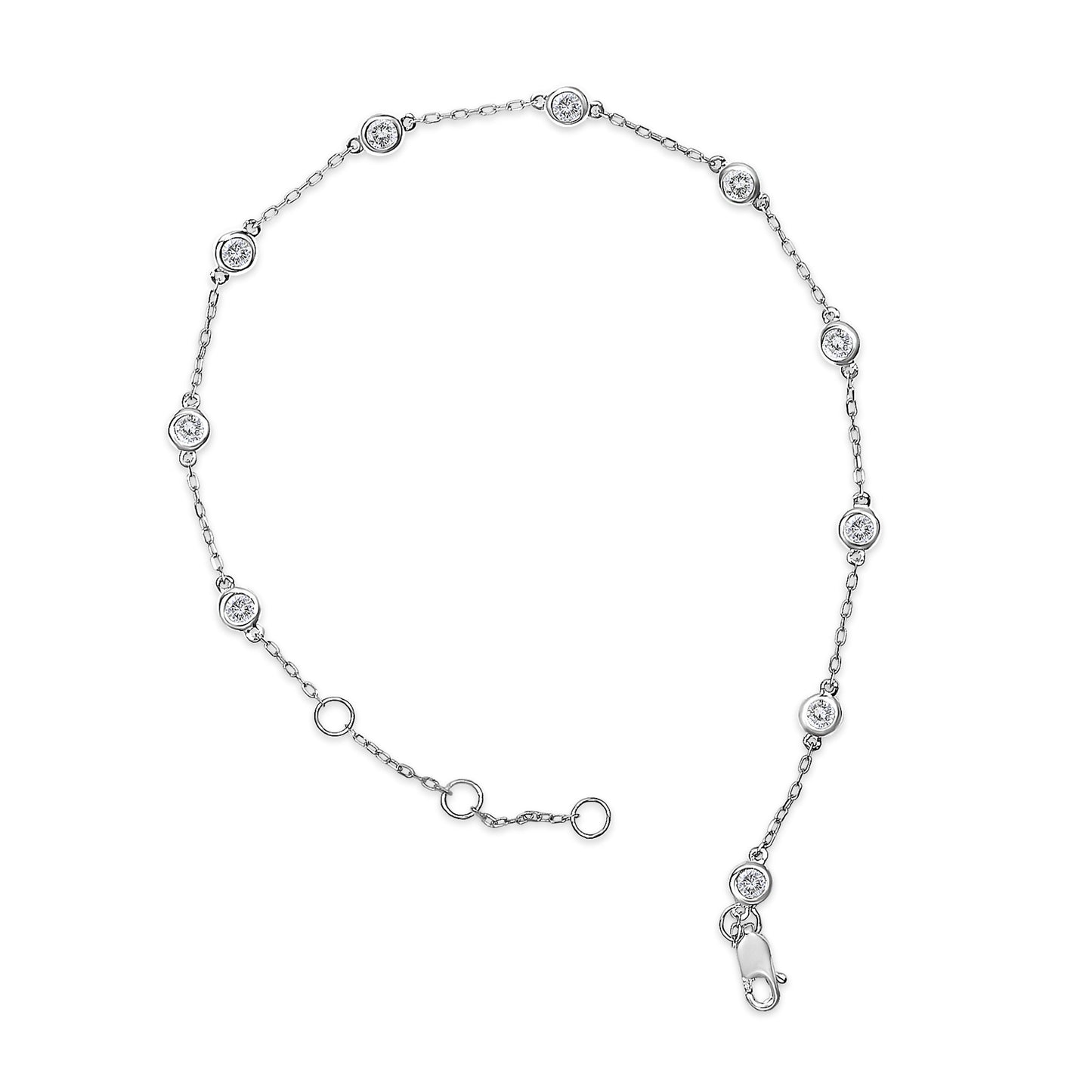 14K White Gold 1/2 Cttw Diamond by Yard Bracelet