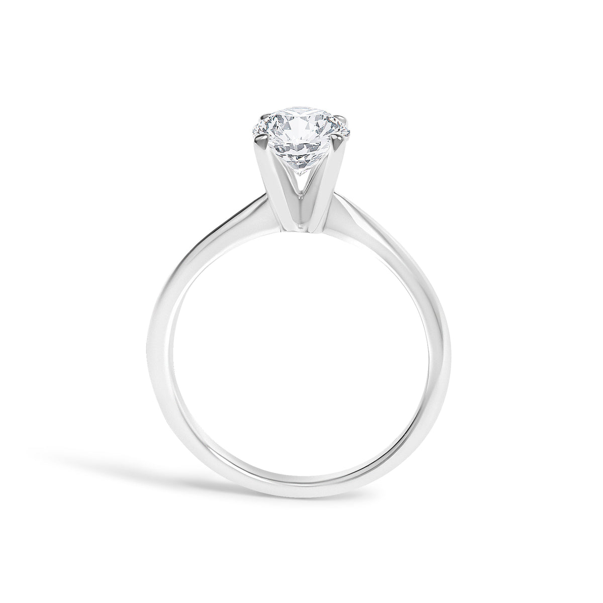 14K White Gold 1.00 Cttw Round Lab Grown Diamond Solitaire Ring