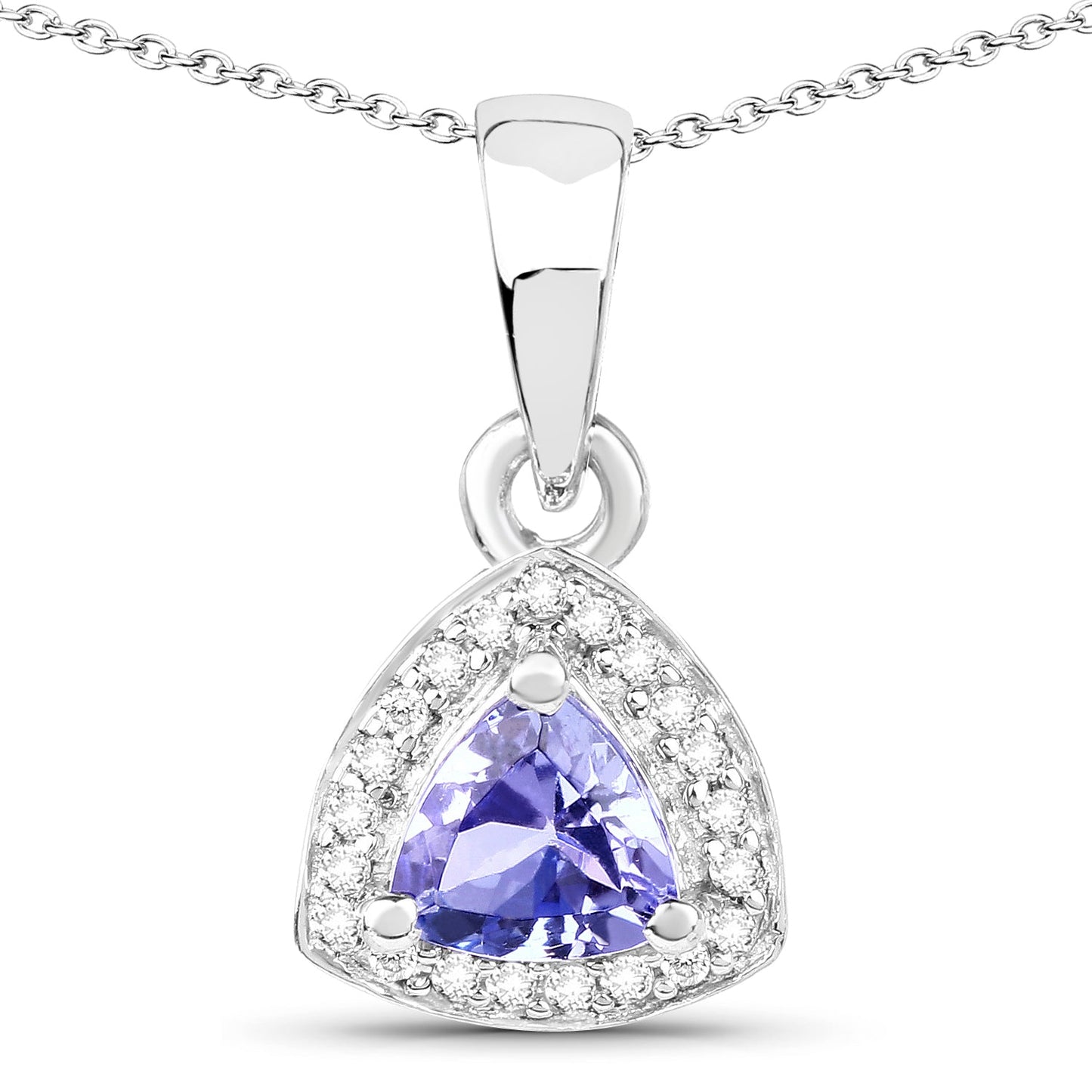 3.22 Carat Genuine Tanzanite & White Topaz .925 Sterling Silver Ring