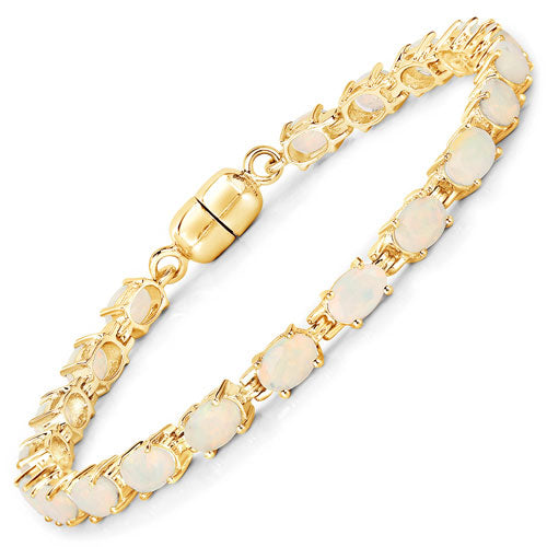 5.28 Carat Genuine Ethiopian Opal .925 Sterling Silver Bracelet