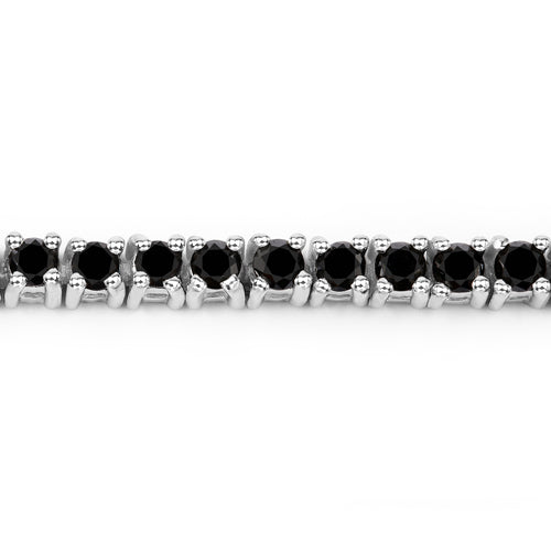 2.19 Carat Genuine Black Diamond .925 Sterling Silver Bracelet