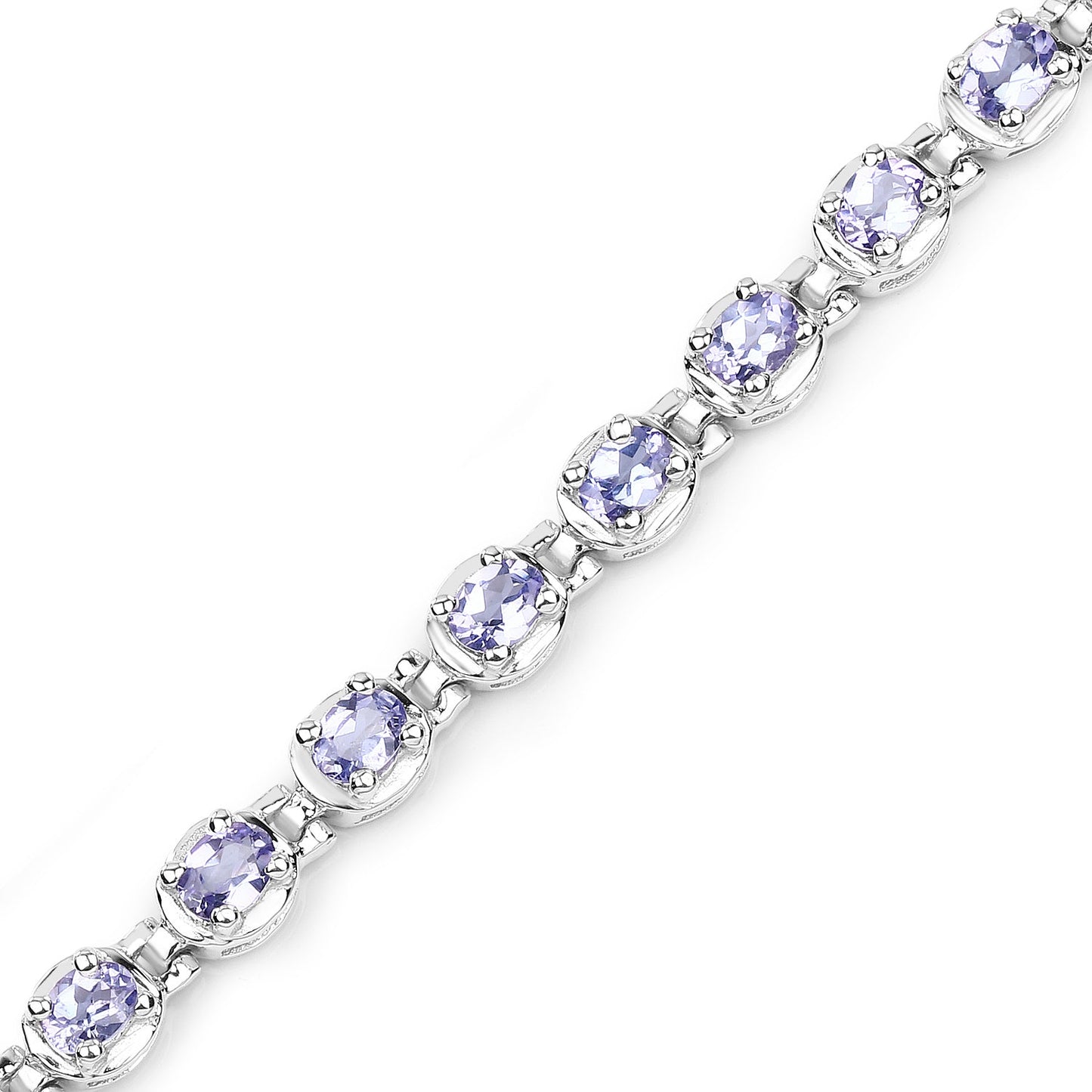 4.59 Carat Genuine Tanzanite .925 Sterling Silver Bracelet