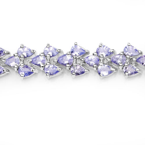 12.04 Carat Genuine Tanzanite .925 Sterling Silver Bracelet