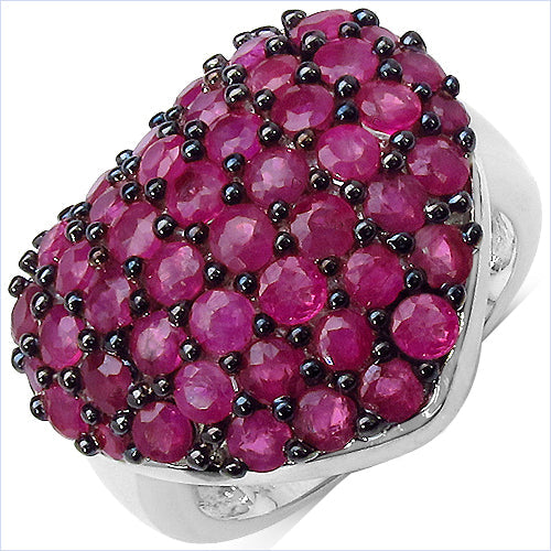 3.53 Carat Genuine Ruby .925 Sterling Silver Ring