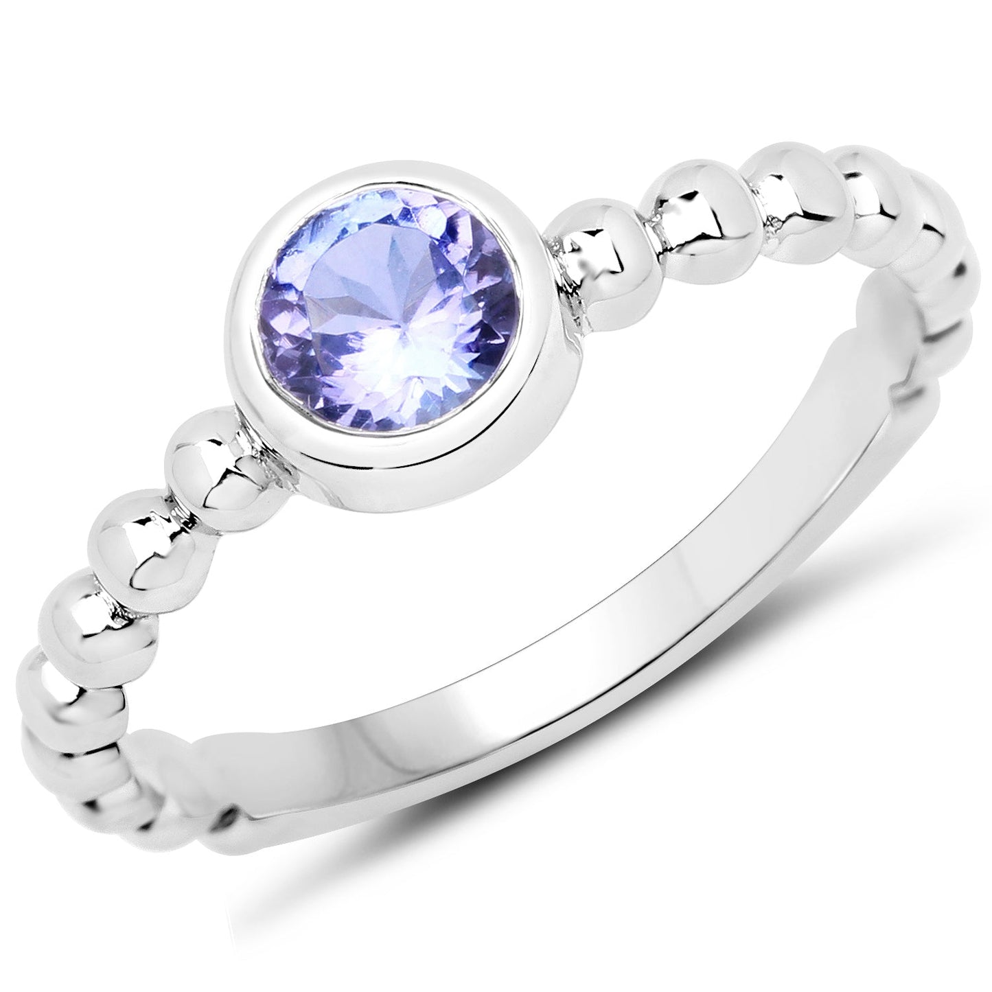 0.47 Carat Genuine Tanzanite .925 Sterling Silver Ring