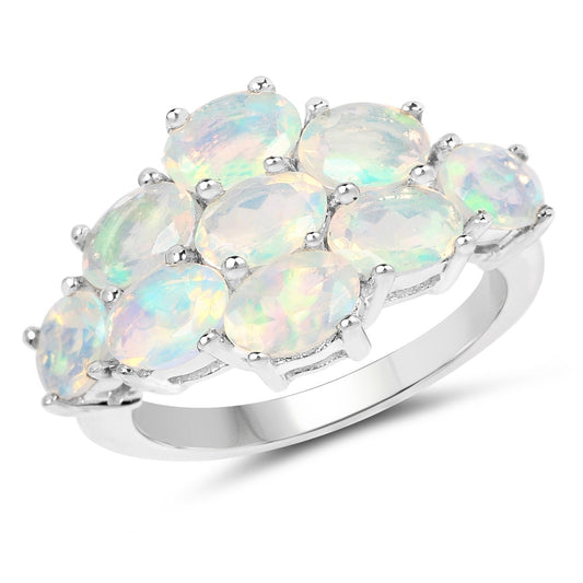 2.16 Carat Genuine Ethiopian Opal .925 Sterling Silver Ring