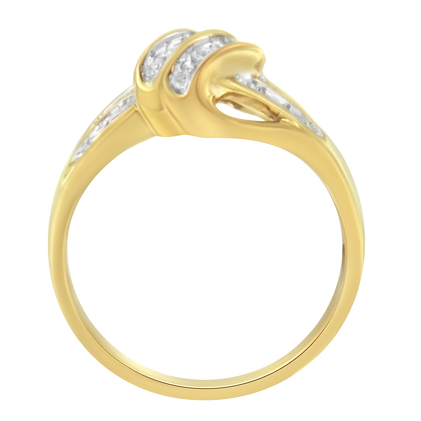 10K Yellow Gold Plated .925 Sterling Silver 1.0 Cttw Diamond Flower Cluster Open Halo Floral Ring (J-K Color, I2-I3 Clarity) - Size 6