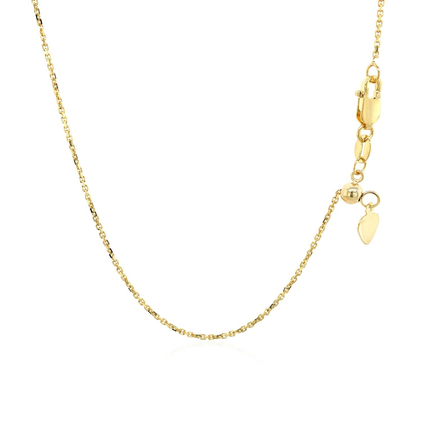 10k Yellow Gold Adjustable Cable Chain 0.9mm