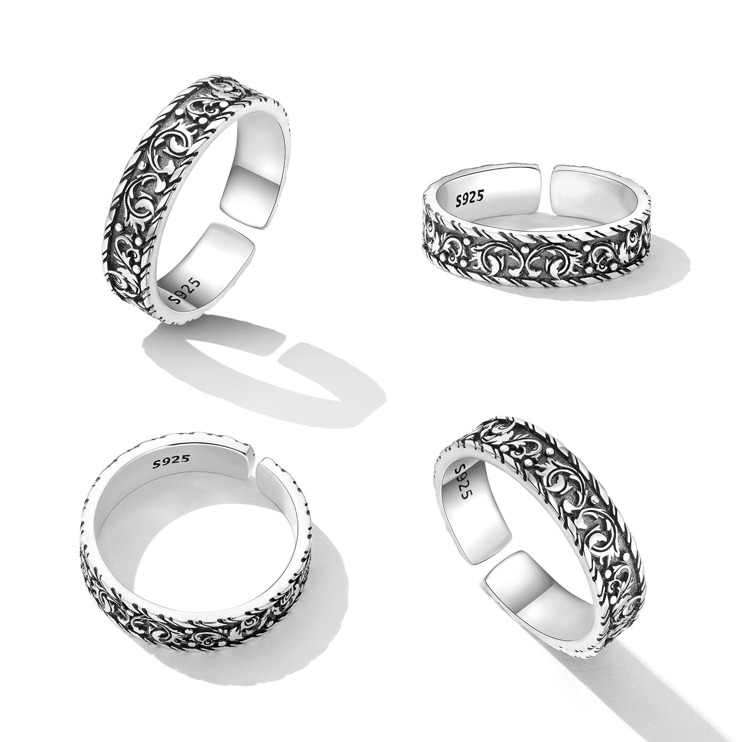 925 Oxidized Silver 0.5cm Ring