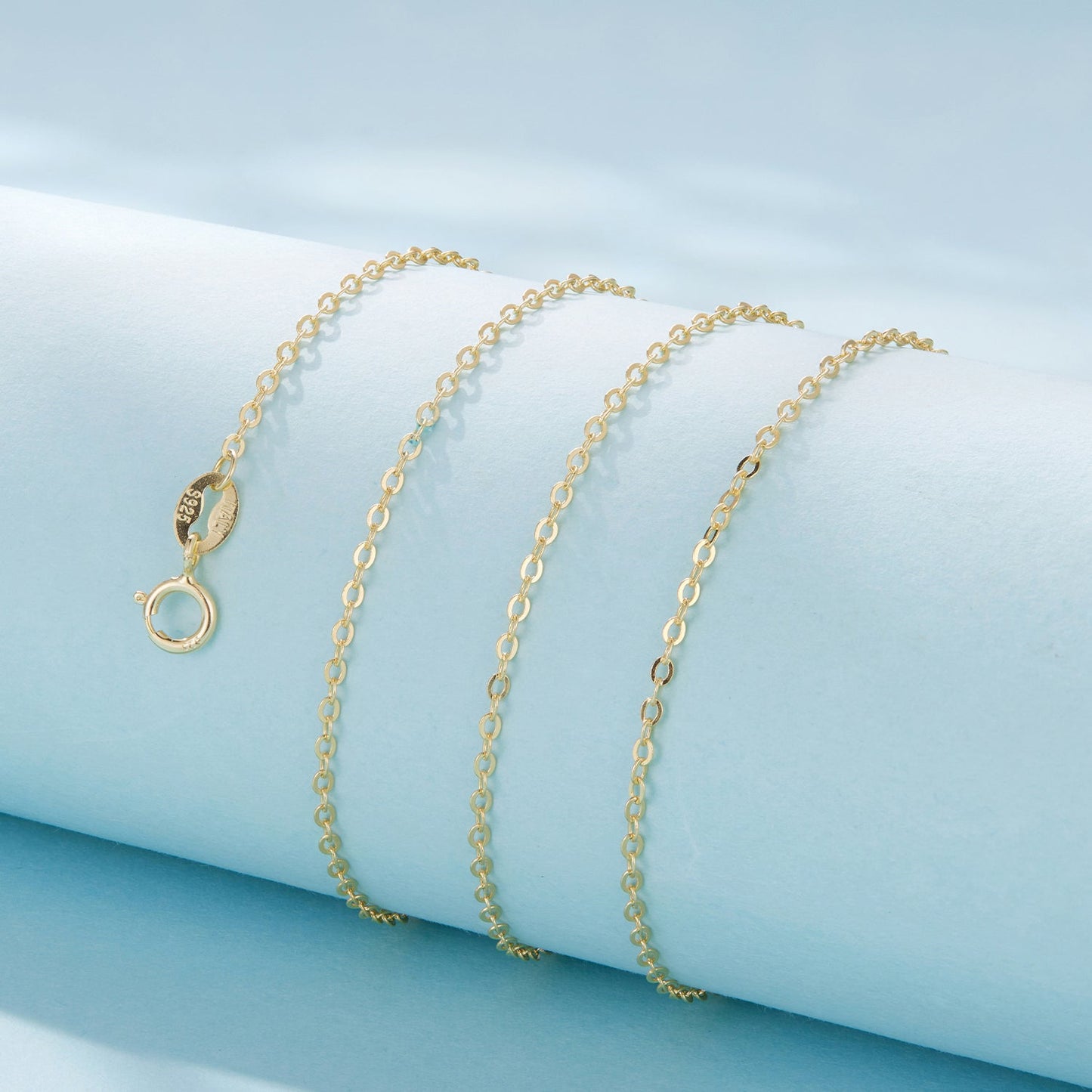 925 Sterling Silver + Plated White Gold Necklace 40cm for Women