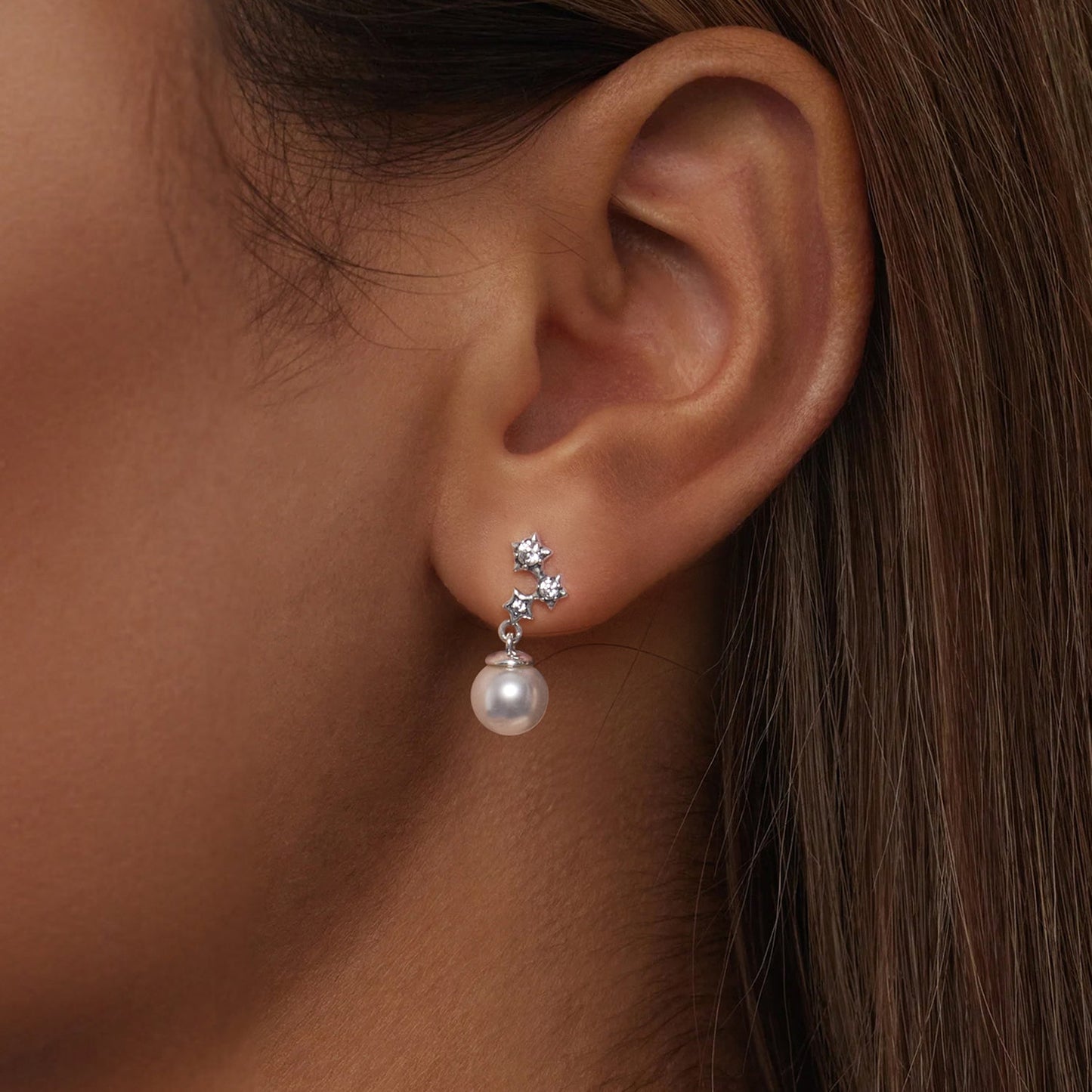 925 Sterling Silver Earrings with Quality Shell Pearl and CZ for Women