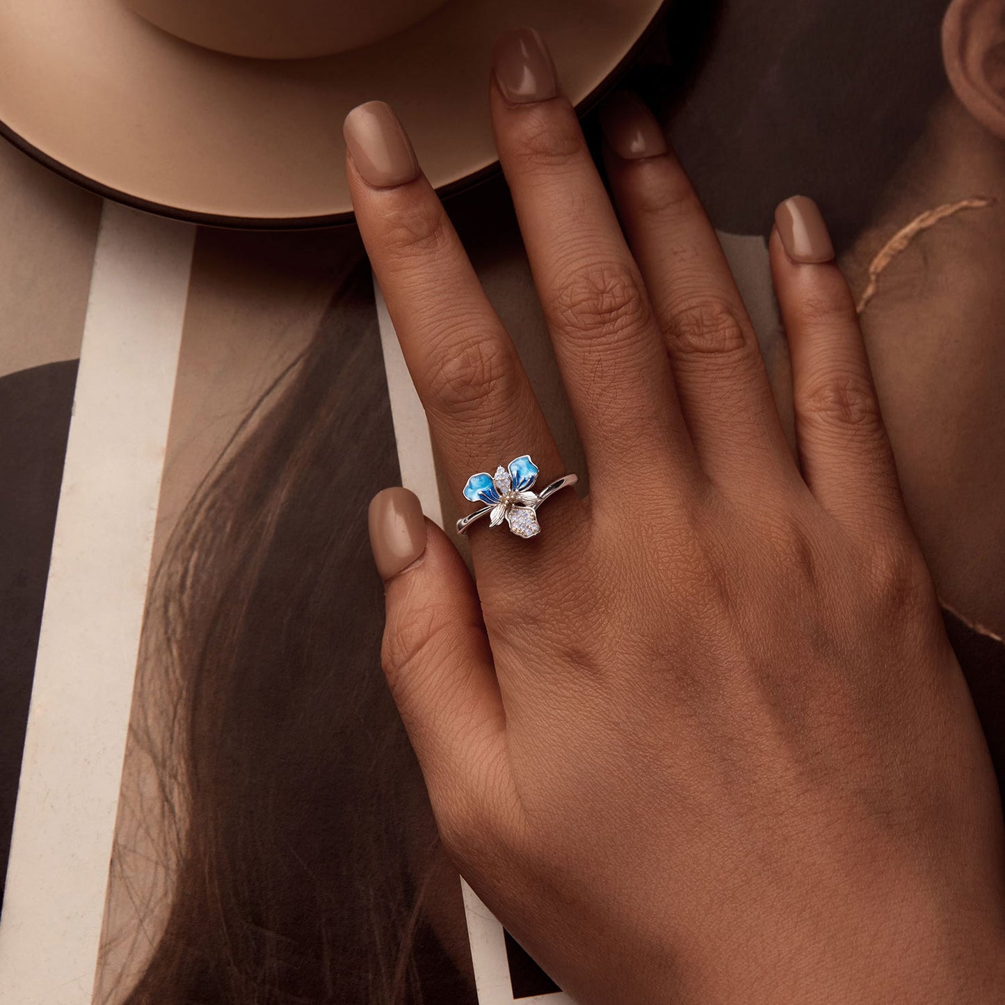 925 Sterling Silver Opal Enamel Ring for Women